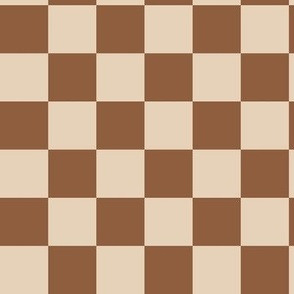 Retro Checkerboard Pattern - Brown and Beige