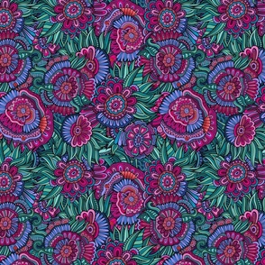 Ethnic floral fantasy pattern