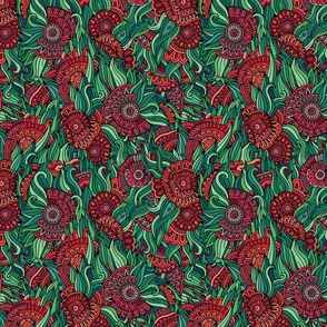 Ethnic floral fantasy pattern 3