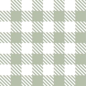 Sage and White Gingham - Neutral Green Home Decor, Christmas