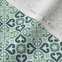 Hydraulic Floor Tile on Forest Green and Mint Green