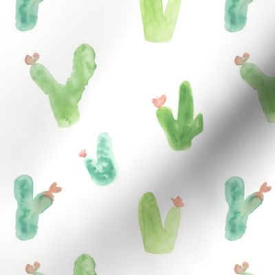 Tossed Watercolor Cactus 6x6