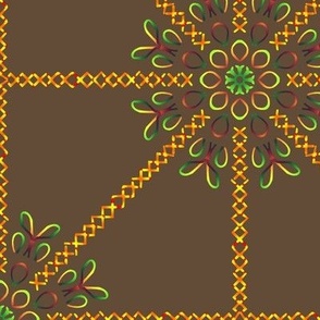 Christmas Package with Mistletoe Kaleidoscope on Brown