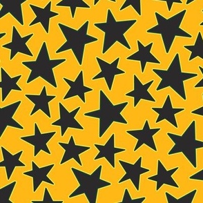 Holiday Stars - Black on Gold