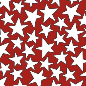 Holiday Stars - White on Red