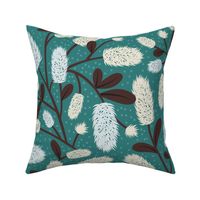 Stone Clover Botanical Teal Large