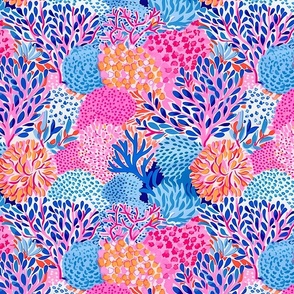Coral Carousel – Pink/Blue Wallpaper - new