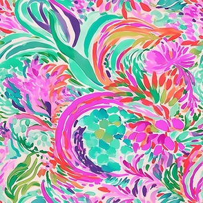 Sea Serenade - Green/Lilac Wallpaper – New