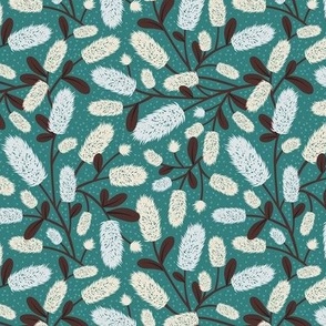 Stone Clover Botanical Teal Small