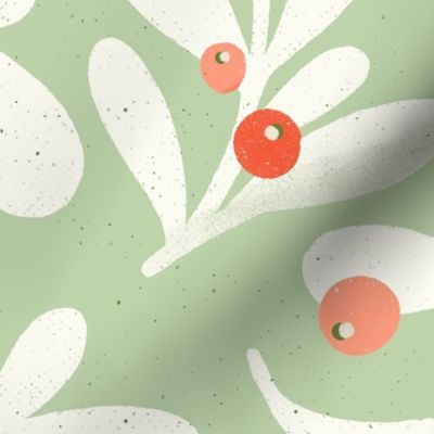 Regular Scale // Mistletoes // Ivory and Mint Background 
