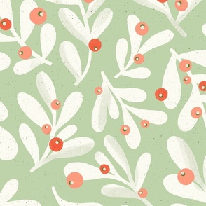 Regular Scale // Mistletoes // Ivory and Mint Background 