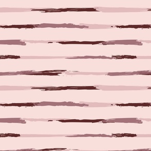 Horizontal brush strokes in shades of muted red on pink background