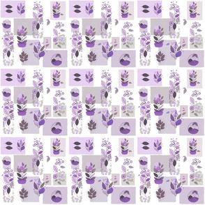 Scandi Purple Lilac Shabby Chic Shaker Scandinavian Boho Floral Flowerpot Graphic