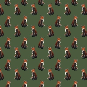Olive Green Fox pattern
