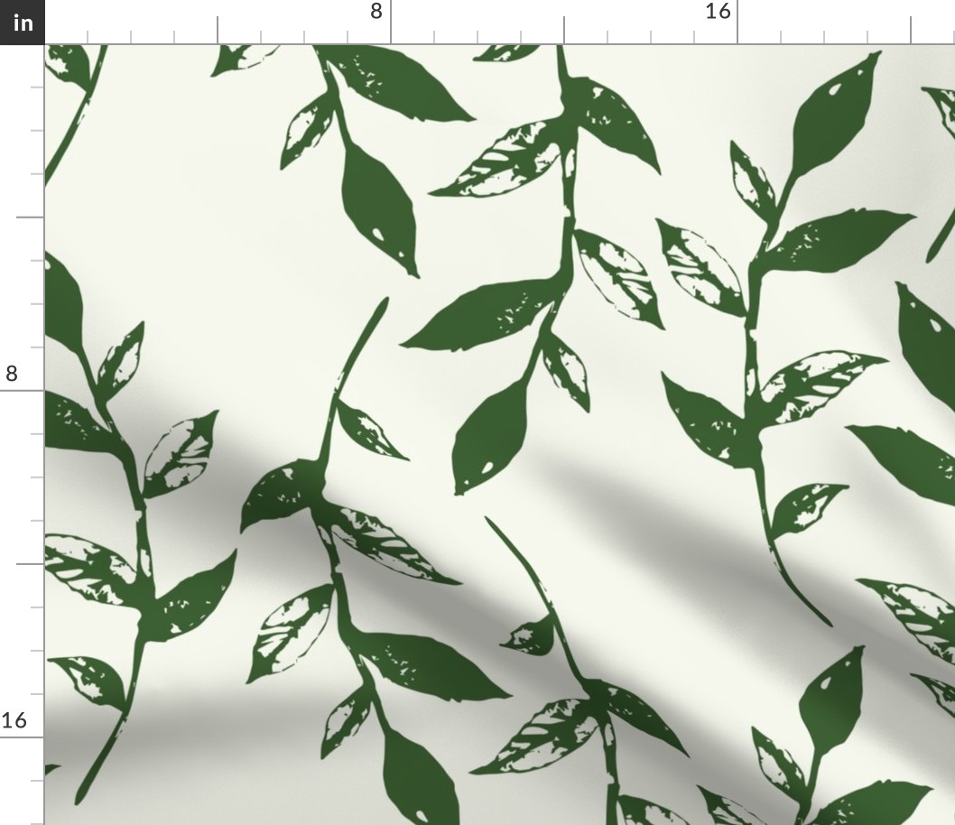 Vertical line leaves - green on light background