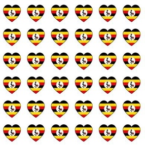 Ugandan flag hearts small scale