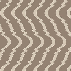 Wavy Stripes of Warm Beige Against Cinereous Background  