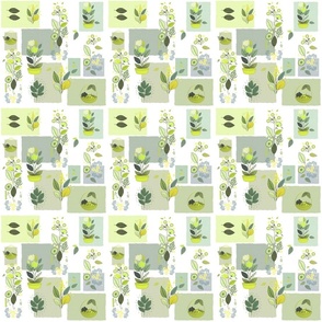 Scandi Lemon Lime Shabby Chic Shaker Scandinavian Boho Floral Flowerpot Large Option Graphic