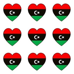 Libyan flag hearts 