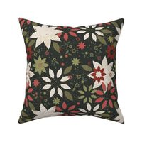 Retro Wildflowers in Red Green White
