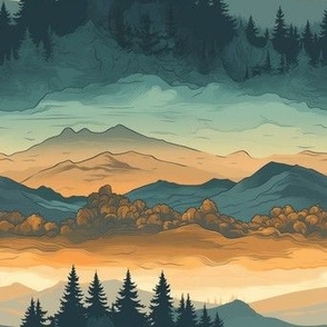 mountains forest