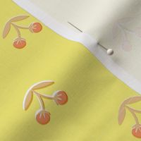 Retro cherries, sunny yellow - small scale