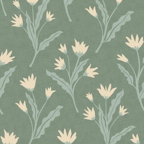 Fleur | Sea Grass Green | Mid Scale Floral