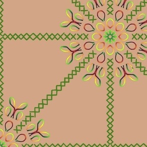 Christmas Package with Mistletoe Kaleidoscope on Beige