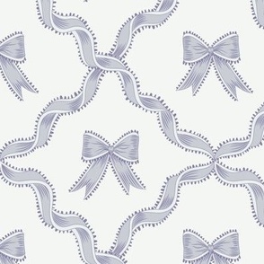 Medium Benjamin Moore Spring Purple Bows and Misty Memories with Ribbon Diamond Trellis on Super White Background