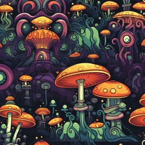 Mushroom Wallpaper Groovy
