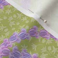lavender crown flower on green white crownflower print2