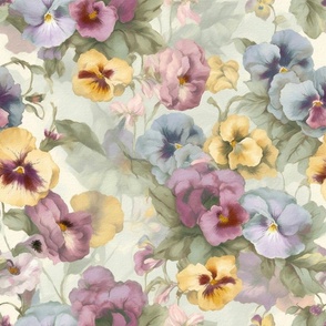 Viola,Pansy,spring flowers,watercolor art