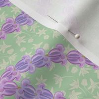 lavender crown flower on seafoam green white crownflower print