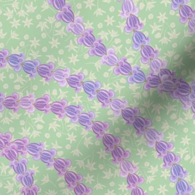 lavender crown flower on seafoam green white crownflower print