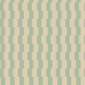 Offset Vertical Stripes Block Print in beige, cream, and dusty light blue 