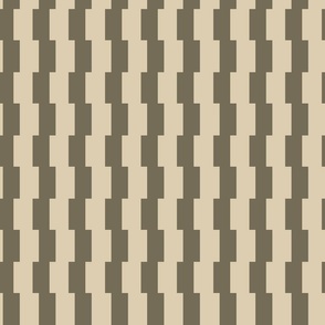 Offset Horizontal Stripes Block Print in muted olive, and beige 