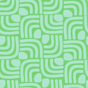 Overlapping Buttons - Rio Mint on Chlorophyll Green