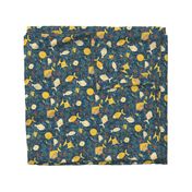 Playful sea creatures- navy blue background - medium