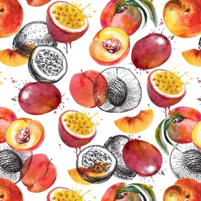 Peach and Passionfruit No.1 White - Medium Version