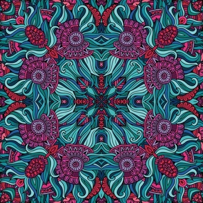 Kaleidoscope floral ethnic pattern 3