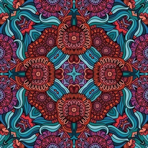 Kaleidoscope floral ethnic pattern 2