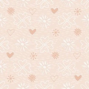 Christmas Snowflakes, hearts and flowers - PINK