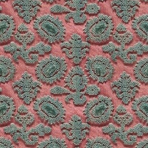 Abstract textured fabric, sea foam and rose  