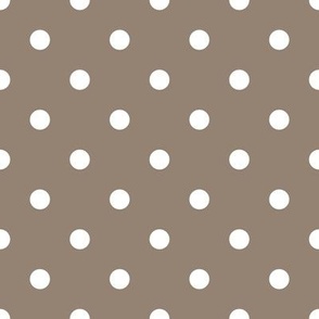 Half-Inch White Polka Dot on a Cinereous Background.  4 Dots per 6 Inches