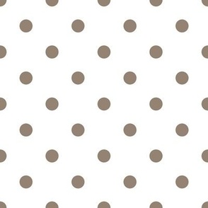 Half-Inch Cinereous Polka Dot on a White Background.  4 Dots per 6 Inches