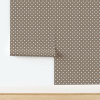 Quarter-Inch White Polka Dot on a Cinereous Background.  9 Dots per 6 Inches