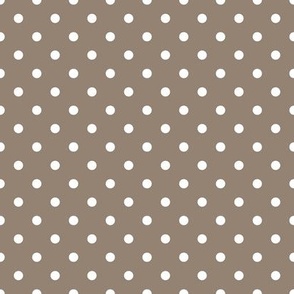 Quarter-Inch White Polka Dot on a Cinereous Background.  9 Dots per 6 Inches
