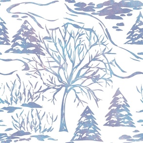 Winter Trees - Snowy Landscape - Apricity - Icy Blue
