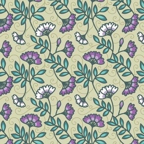 Batik Florals 2 - Purple and Green