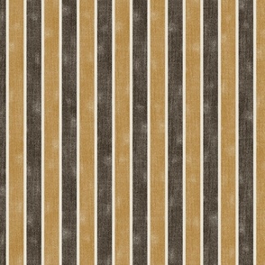 linen stripes mustard and chocolate